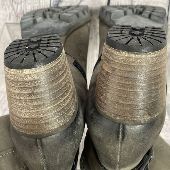 Kennel Und Schmenger Studded‎ Leather Distressed Knee High Boots Gray 7.5 - Picture 13 of 15